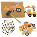 VIGA Drewniana Przybijanka Pojazdy budowlane 45 elementów Montessori