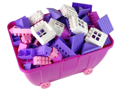 Kuferek Pastelowy Różowy Z Klockami K2 180 El. Kuferek Pastelowy Różowy Z Klockami K2 180 El.