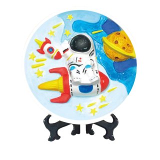 ZESTAW DO MALOWANIA CERAMIKI 3D ASTRONAUTA 6 FARB 2 PĘDZLE AKCESORIA