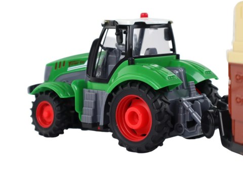 TRAKTOR ZDALNIE STEROWANY CIĄGNIK RC 1:24 Z PRZYCZEPĄ DLA KONI PILOT AKUMULATOR