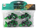 Zestaw Pojazdów Farmerskich Zielone Traktory Koparki 4 Ele